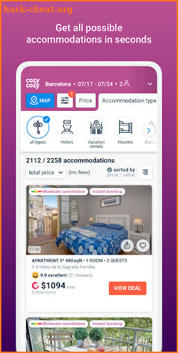 Cozycozy - All Accommodations screenshot
