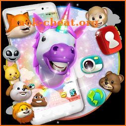 3D Funny Unicorn Emoji Gravity Theme icon