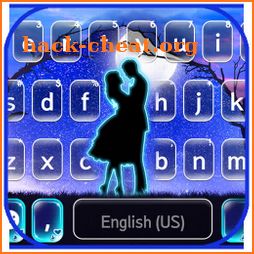 Blue Neon Couple Keyboard Background icon
