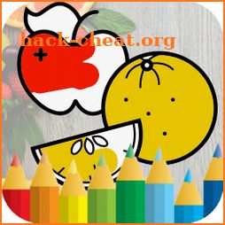 coloring fruit and food icon