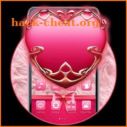 Cute Pink Fur Heart Theme icon