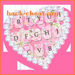 Diamond Pink Flora Heart Keyboard Theme icon