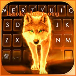 Fiery Wolf Keyboard Background icon