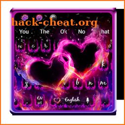 Fire Neon Heart Keyboard Theme icon