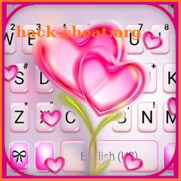 Flower Pink Hearts Keyboard Background icon
