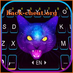Galaxy Neon Cat Keyboard Background icon