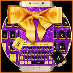 Glitter Gold Bow Keyboard icon