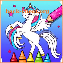 Glitter Unicorn Coloring Book - Rainbow Drawing icon