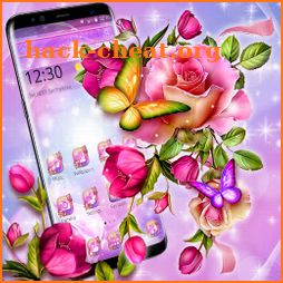 Glossy Sparkling Flower Butterfly Theme icon
