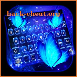 Neon Blue Butterfly Keyboard icon
