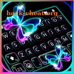 Neon Butterfly Keyboard Background icon