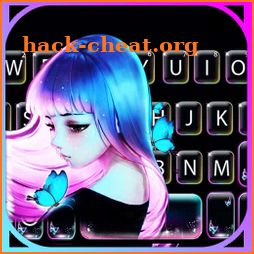 Neon Charming Girl Keyboard Theme icon