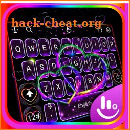 Neon Violet Heart Keyboard Theme icon