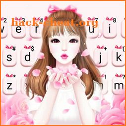 Pedal Pink Girl Keyboard Theme icon