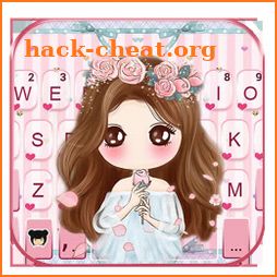 Pink Floral Girl Keyboard Theme icon