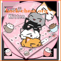 Pink Kawaii Kitten Keyboard Theme icon