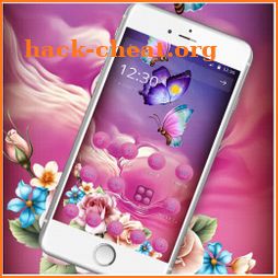 Pink Purple Butterfly Rose Theme icon