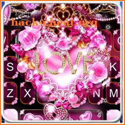 Pink Sparkling Heart Keyboard Theme icon
