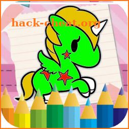 Pony coloring cartoon icon