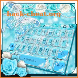 Rose Blue Diamond Butterfly Keyboard icon