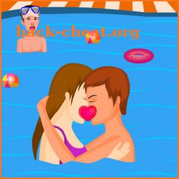 Swimming pool kissing - Lovers kissing game icon