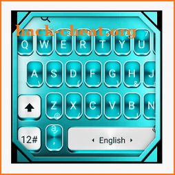 Turquoise Blue Silver Metal Keyboard icon