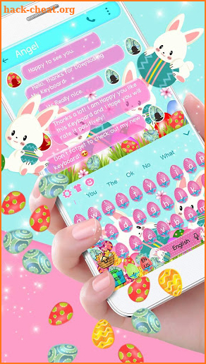 3D Easter Bunny Gravity Keyboard Theme screenshot