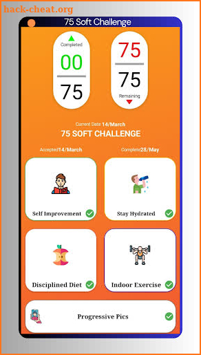 75 Soft Challenge  App screenshot