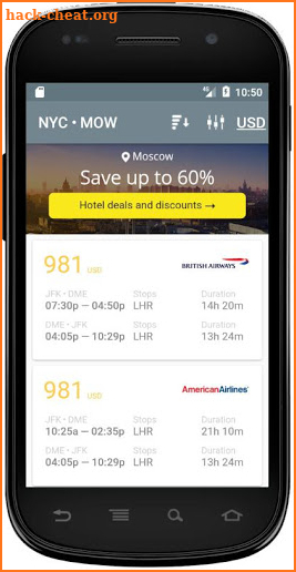 Avia tickets - search engine screenshot