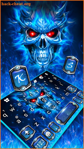 Blue Evil Skull Warrior Keyboard Theme screenshot