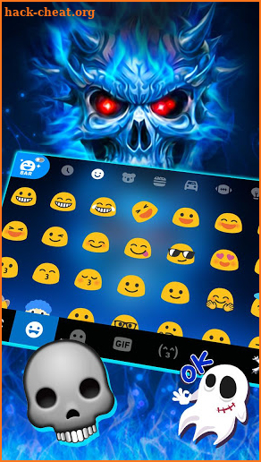 Blue Evil Skull Warrior Keyboard Theme screenshot