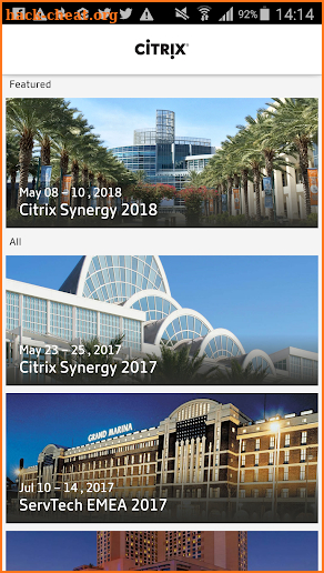 Citrix Events 2018 screenshot