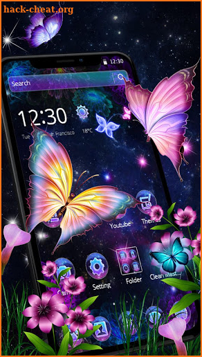 Color neon butterfly theme screenshot