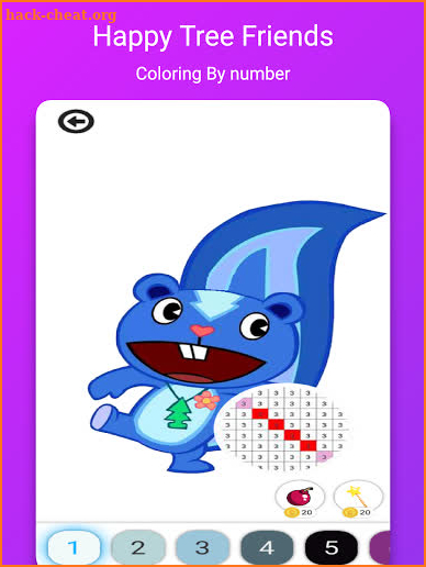Coloring By Number For Happy Tree Friends Pixel screenshot