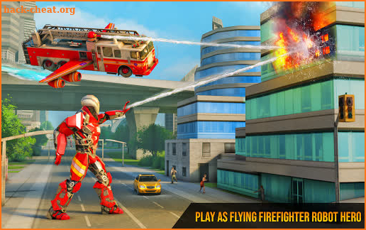 Flying Firefighter Truck Transform Robot Games screenshot