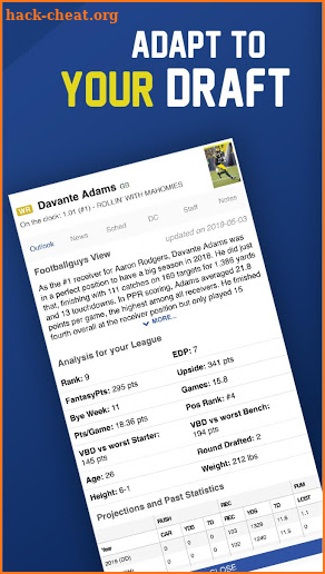 Footballguys Fantasy Football Draft Dominator screenshot