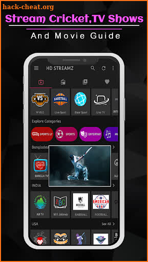 HD Streamz For Live Sports Guide screenshot