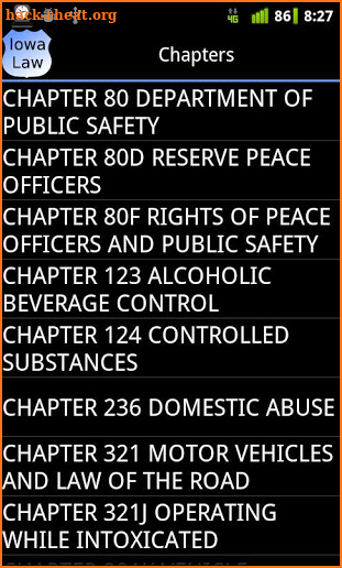 Iowa Police Field Reference screenshot