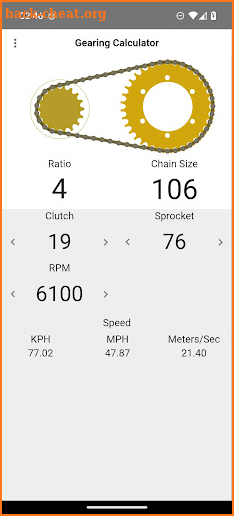 Karting Gearing Ratio screenshot