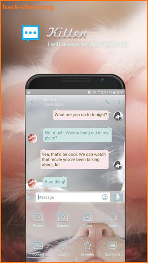 Kitten skin for Next SMS screenshot