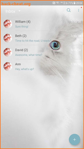 Kitten skin for Next SMS screenshot
