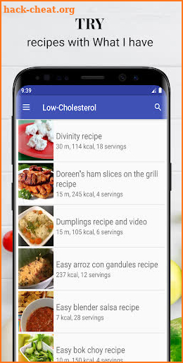 Low-Cholesterol diet Recipes. Get now For free app screenshot