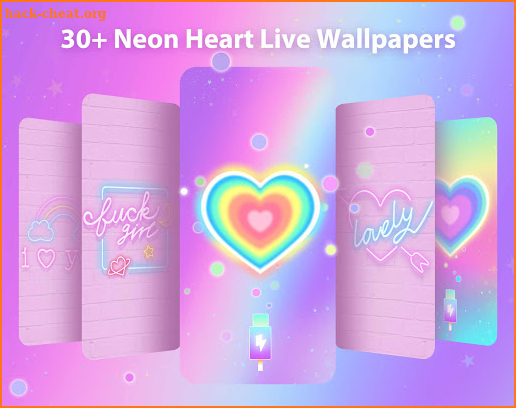 Neon Heart Live Wallpaper & Launcher Themes screenshot