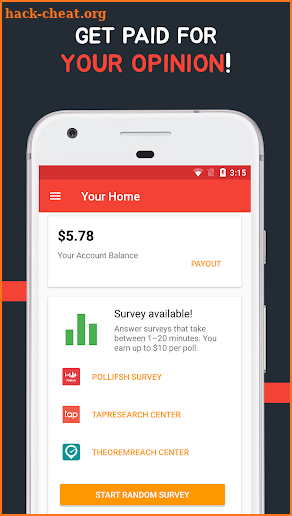 Poll Pay: Free Rewards trought Paid Surveys screenshot