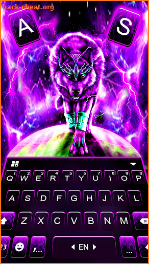 Purple Thunder Wolf Keyboard Background screenshot