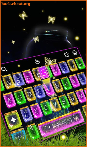 Sparkling Colorful Butterfly Keyboard Theme screenshot