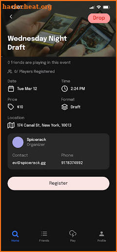 Spicerack - Find events screenshot