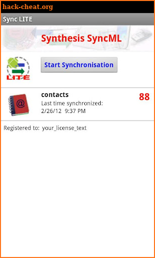 SyncML Client (Contacts only) screenshot