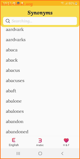 Synonyms screenshot