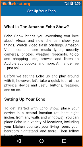 User Guide for Echo Show screenshot